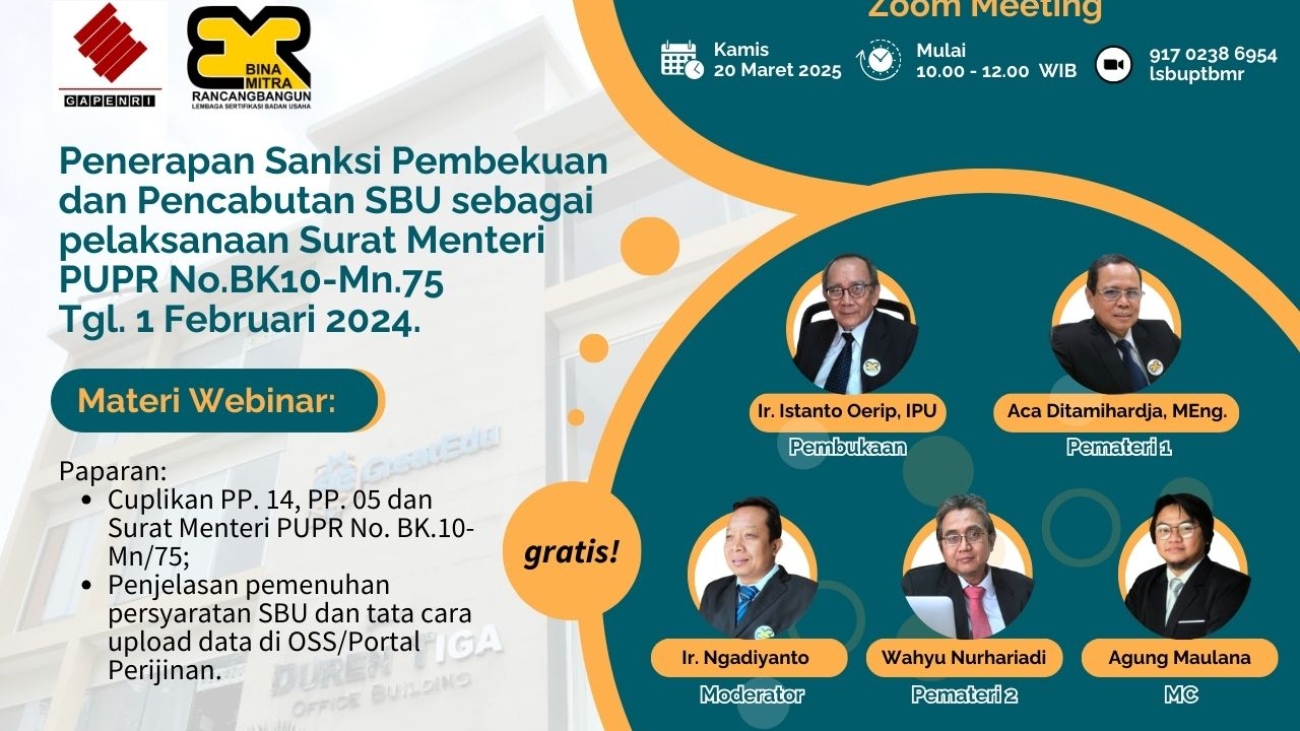 4 Flyer Sosialisasi Penerapan sanksi Pembekuan dan Pencabutan SBU 20 Maret 2025